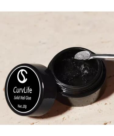 Solid Nail Glue for Press On Nails - Curv Life 15g Gel Nail Glue Kit for Acrylic Tips & Nail Strength - UV Light Cured 20G - Buy Online on SooperMarket.com