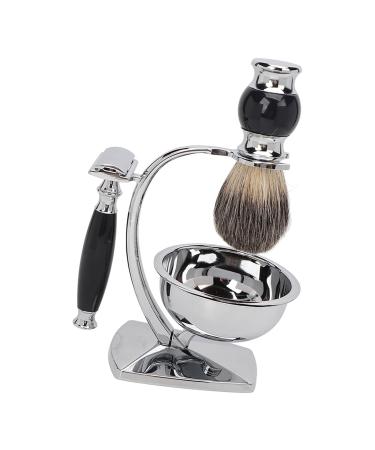 Men's Shaving Brushes Kit - 4 in 1 Stainless Steel Razor Blades Holder & Soft Cleaning Brush | Perfect Father's Day Gift Set for Men - Buy Online on SooperMarket.com