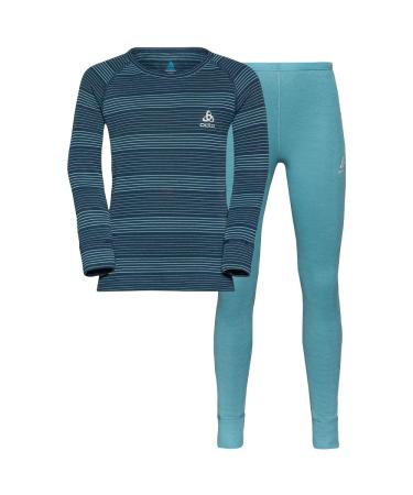 Odlo Unisex Kids Set Long Active Warm Eco Set Set 116 Reef Waters - Blue Wing Teal