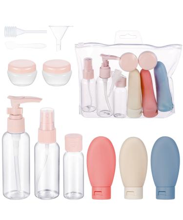Auxsooul 11 pieces of travel bottles set for filling filling travel toilet items with bag exhaustive travel size containers refillable empty travel bottles for toilet items