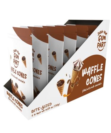 Bite-Size Crispy Mini Waffle Cones with Premium Belgian Chocolate - Perfect Snack or Dessert on the Go - Kosher - Milk Chocolate (6 Pack) - Buy Online on SooperMarket.com