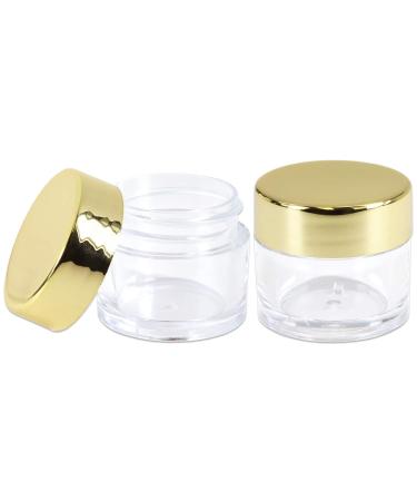 Beauticom 7g Clear Acrylic Jars Leak Proof Thick Wall for Beauty & Cosmetics (48 Pack with Gold Lids - Buy Online on SooperMarket.com