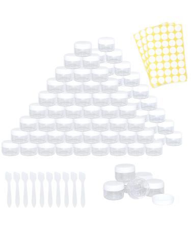 100 pieces of jaws 5ml empty can mini clear cremal trial transparent cremeglas cosmetic bottle container with screw cap rice set used for lip balm lotion white 100 white