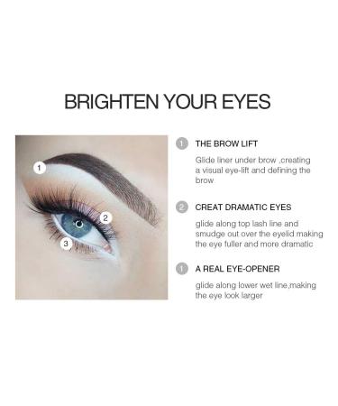 KAIQIKAIXI 6 White Eyeliner Pencils - Professional Waterproof Long-Lasting Eye Brightener & Lip Liner Set - Buy Online on SooperMarket.com