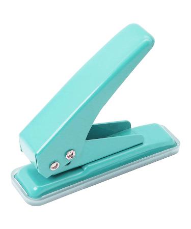 Single Handheld 1/4 Inches Hole Punch  20 Sheet Paper Hole Punch Capacity Metal Hole Puncher with Skid-Resistant Base for Paper  Chipboard  Art Project  Green