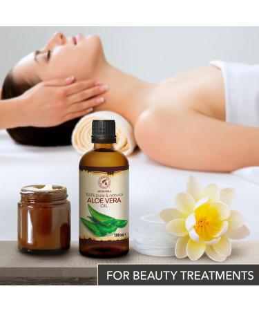 Aloe Vera Pure Oil 100ml - Aloe Barbadensis Brasil - Skin, Face & Baby Oil - Glass Bottle - Buy Online on SooperMarket.com