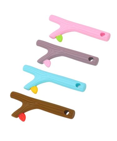 Silicone Baby Bite Ring Toys - Food-Grade Chewy Teething Straws for Toddlers | 4 Flexible Pieces for Massage & Comfort - Buy Online on SooperMarket.com