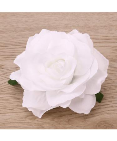 KALLORY Womens Hair Clips Rose Brooch Pin Rose Hair Clip Flower Hairpin Flower Hair Clip Artificial Flower Brooch for Women Party (1 Piece White) Rose Flower Hair Clip Bridal Hair Clip - Buy Online on SooperMarket.com