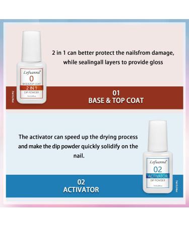 Lofuanna Dip Powder Nail Kit - Clear & White Dipping Powder Starter Set with 2-in-1 Base & Top Coat - Activator Included, No UV/LED Needed - Easy to Apply Nail Art Manicure Set for Beginners - Buy Online on SooperMarket.com