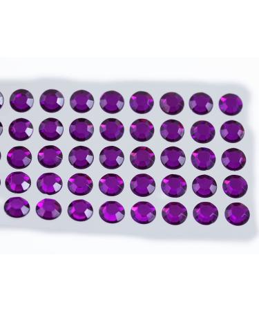 KraftGenius Allstarco 10mm SS48 Purple Amethyst Self Adhesive Acrylic Rhinestones Plastic Face Gems Stick On Body Jewels for DIY Cards and Invitations Crafts Bling Sticker - 5 Sheets - 250PCS Purple Amethyst 10mm
