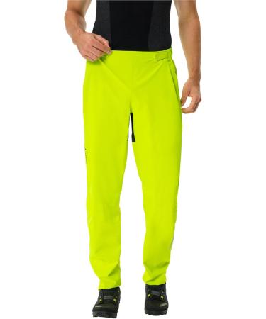 VAUDE Men's Moab Rain Pants - Neon Yellow | Lightweight Waterproof & Eco-Friendly Gear for Outdoor Adventures - Buy Online on SooperMarket.com