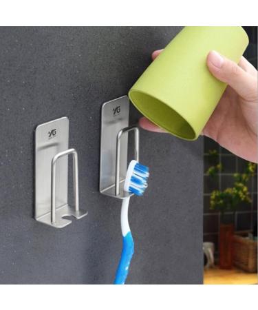 JISADER 6x Toothpaste Dispenser & Toothbrush Holder - Self-Adhesive Wall Hook for Easy Bathroom Organization - Perfect for International Shipping - Buy Online on SooperMarket.com