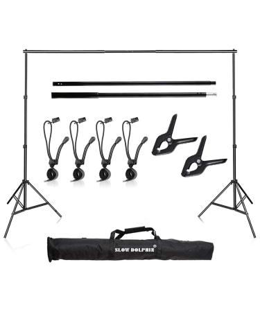 SLOW DOLPHIN Photo Video Studio 10Ft Adjustable Backdrop Support System Kit Background Stand with Carry Bag