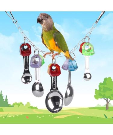 Ycnpeatt 1Piece Bird Swing Toys Parrot Hanging Chewing Toys for Parakeet Cockatiel Conure Cockatoo Macaw African Greys Parrot Cage Toys Blue - Buy Online on SooperMarket.com