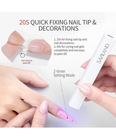 Saviland UV Light for Nails - Portable Handheld LED Nail Lamp for Gel Nails | Mini Nail Dryer for Gel Polish Curing | USB Nail Art Flashlight for Home Manicure - Buy Online on SooperMarket.com