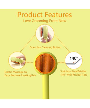 DAYSOY Deshedding & Grooming Brush for Dogs & Cats - Stainless Steel Slicker Brush for Removing Loose Undercoat Tangles - Waterproof & Rust-Resistant - Buy Online on SooperMarket.com