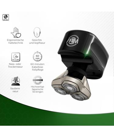 Skull Shaver Palm Ultimate Electric Razor for Men - Cordless Rechargeable Grooming Kit - Buy Online on SooperMarket.com