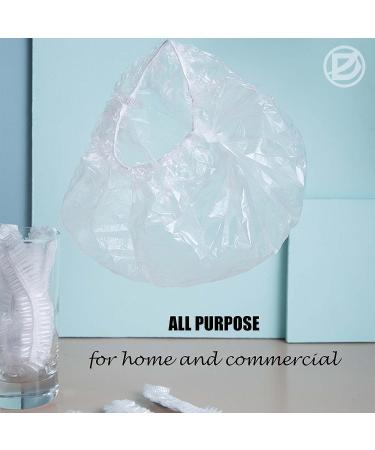 50 PCS Waterproof Disposable Shower Caps for Women and Men - Clear Plastic Hair Cap for Bath, Dye, Deep Conditioning - Portable for Spa, Hotel, Travel - Buy Online on SooperMarket.com