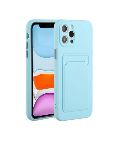 Tivenfezk Nadoli Silicone case for iPhone 15 Pro Ultra thin shockproof scratch -resistant wallet soft TPU protective cover mobile phone case with credit card holder iphone 15 Pro blue