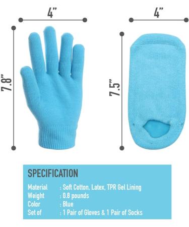 JIAHAO Moisturizing Spa Gloves and Socks for Dry Feet Thermoplastic Gel Repair to Heal Eczema Cracked Skin Calluses Cuticles Gel Lining Infused with Essential Oils Vitamins to Soften Skin - Buy Online on SooperMarket.com