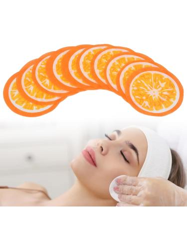 10 Pieces Orange Pattern Face Mask Paper | DIY Cotton Facial Mask Leaves for Spa Skin Care | Moist Compress - Buy Online on SooperMarket.com