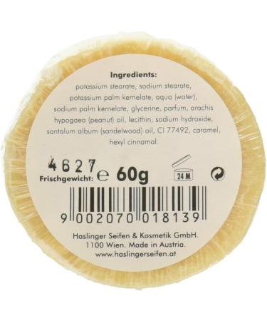 Haslinger Sandalwood Shaving Soap 60g - Premium Eco-Friendly Shaving Cream for Men | International Shipping - Buy Online on SooperMarket.com