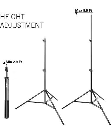 EMART 8.5FT Light Stand Kit with 5/8 Reflector Holder - Heavy Duty Metal Clamp, Umbrella Hole, Photography Studio Equipment - Buy Online on SooperMarket.com