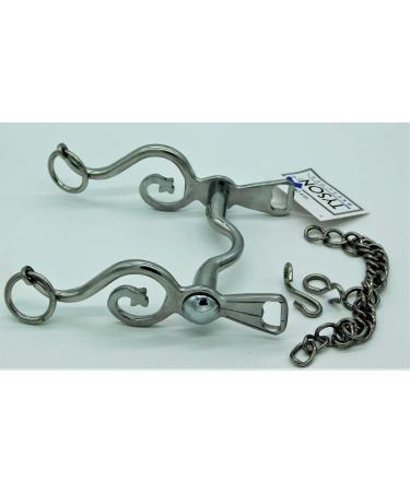 Kandare Spanish Baroque Portugi Show 12.5 13.5 15.5 16.5 gold or silver colors Tysons including chin chain (16.5 silver colors) 16.5 silver colors