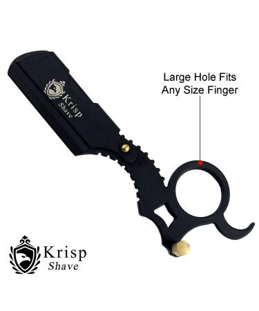 Krisp Shave Classic Straight Edge Barber Razor for Men - Salon Quality Shavette with 10 Blades for Close Shaving - Buy Online on SooperMarket.com