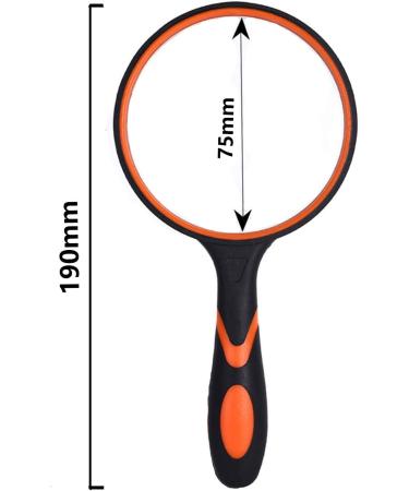 10x Magnifying Glass with Non-Slip Rubber Handle - Ideal for Seniors & Kids Perfect for Reading Books Maps Coins & Hobbies - 75mm Yellow - Buy Online on SooperMarket.com
