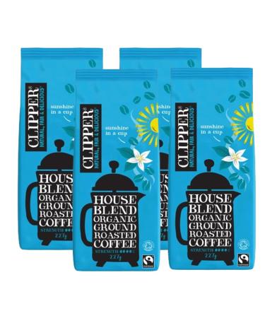 Clipper Roast & Ground House Blend Coffee 4 x 227g Fairtrade Ground Coffee