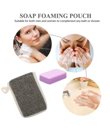 Lurrose Black Linen Soap Bag - Exfoliating Peeling Mesh for Shower & Facial Use | Eco-Friendly Foaming Soap Sac - Buy Online on SooperMarket.com