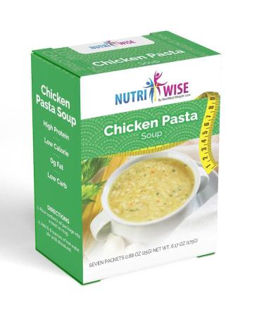 NutriWise  High Protein 15g Soup | 7/Box | Weight Loss, Diet, KETO Friendly, Hunger Control, Meal Replacement | Gluten Free, Low Calorie, Low Carb, Low Sugar (Chicken With Pasta)