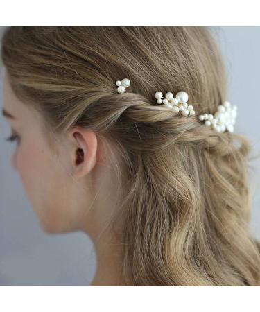 Bohemian Vintage Pearls 5Pcs Hair Comb Set - Bridal Hair Accessories in Silver - Buy Online on SooperMarket.com