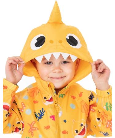 Baby Shark Kids Puddle Suit - Yellow All In One Rain Coat | Shark Family Song Print | Long Sleeve Walking Jacket for Boys & Girls 2-3 Years - Buy Online on SooperMarket.com