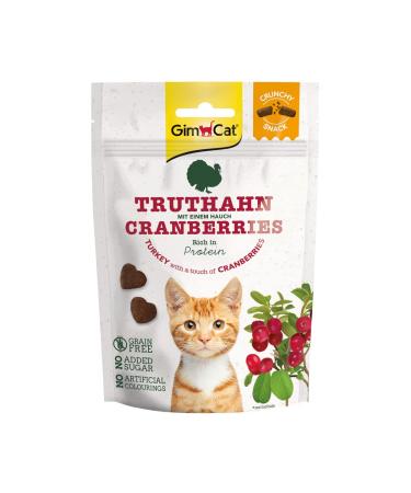 Gimcat Crunchy snacks turkey with cranberries - crispy and protein -rich cat lick without added sugar - 1 bag (1 x 50 g) 50 g (1 -pack) turkey with cranberries