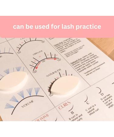 BELLEMORY Lash Mapping Chart for Eyelash Extension Training - Beginner Practice Chart with Curl and Diameter Guide - 1 PC - Buy Online on SooperMarket.com