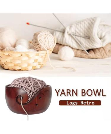 Wonderbooom Rosewood Yarn Bowl and 12 Bamboo Crochet Hooks Set - Handmade Wool Storage and Holder for Knitting - Perfect Mother's Day Gift - Buy Online on SooperMarket.com