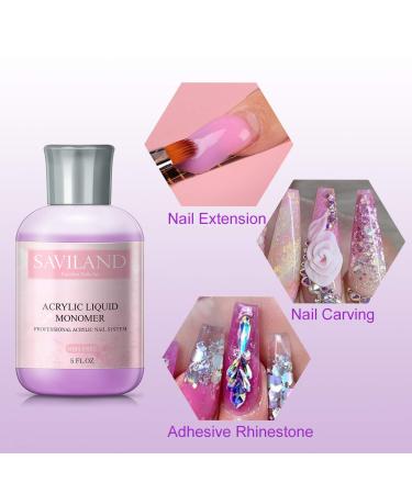 Saviland 5 oz Professional Acrylic Nail Liquid - Fast Dry & Non-Yellowing Polymer for High Capacity Acrylic Nail System - Buy Online on SooperMarket.com