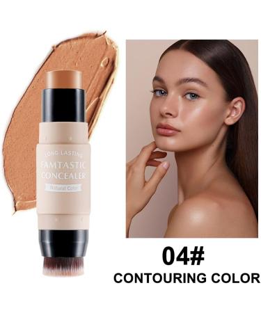 Erinde 2PCS Contour Foundation Stick with Brush Highlighter Bronzer Pen Face Brightens Shades Pencil Highlighting Shade Highlight Shaping Stick Waterproof Longwear Makeup (#01+#04). #04+#01 - Buy Online on SooperMarket.com