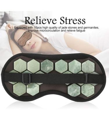 Adjustable Jade Stones Eye Mask - Magnet Therapy Sleeping Eye Cover for Travel & Naps | Green - Buy Online on SooperMarket.com
