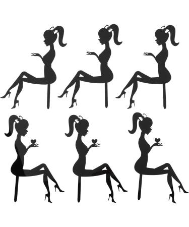 Uinfhyknd Pack of 6 High Heel Girls Birthday Cake Decoration Cake Toppers (Black) - Buy Online on SooperMarket.com