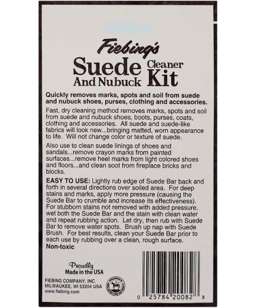 Fiebing's Suede & Nubuck Cleaner Kit - Dry Cleaning Bar & Brush for Regular and Delicate Suede - Safe for All Colors - Buy Online on SooperMarket.com