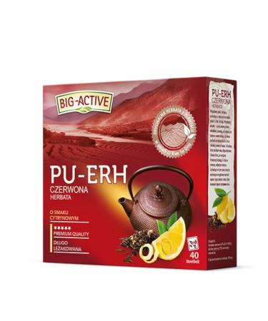 Big-Active Pu-Erh Lemon Flavoured Tea Bags Red Tea Herbal Tea Natural Pure And Refreshing Herbal Fruit Infusion Herbapol