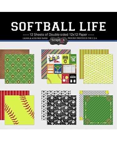 Scrapbook Customs 37623 Themed Paper Scrapbook Kit, Softball Life