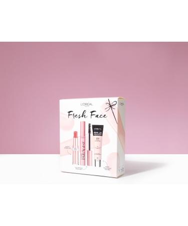 L'Or al Paris Fresh Face Trio Gift Set Prime Lab 24H Pore Minimiser Primer Hydrating Balm-In-Lipstick In 191 Nude Heaven & Lash Paradise Mascara Enriched With Lash-Loving Castor Oil Set L'Or al Paris Fresh Face Trio Gift Set - Buy Online on SooperMarket.com
