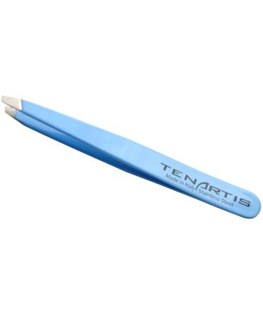 Tenartis 188 Sky Blue Eyebrow Tweezers made of stainless steel slanted - Made in Italy Sky Blue