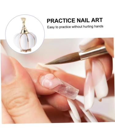 FOMIYES Nail art practice holder nail tips stand holders nail art practice stand Nail Holders Acrylic Base nail tip Display Stand fake Nail Display acrylic nail white Pearlescent makeup 5.4x3.5cm White - Buy Online on SooperMarket.com