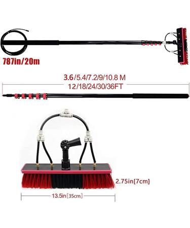 Window Cleaning Pole Photovoltaic Panel Cleaning Tool Multi-Purpose Water Spray Brush Extendable Cleaner for Trucks Windows Washing 5.4M 35cm Brush Head 11M/36FT - Buy Online on SooperMarket.com