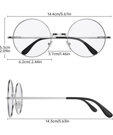 Shop 3-Piece Retro Round Glasses | Unisex Vintage Metal Frame & Clear Lenses - Perfect for Decoration! - Buy Online on SooperMarket.com